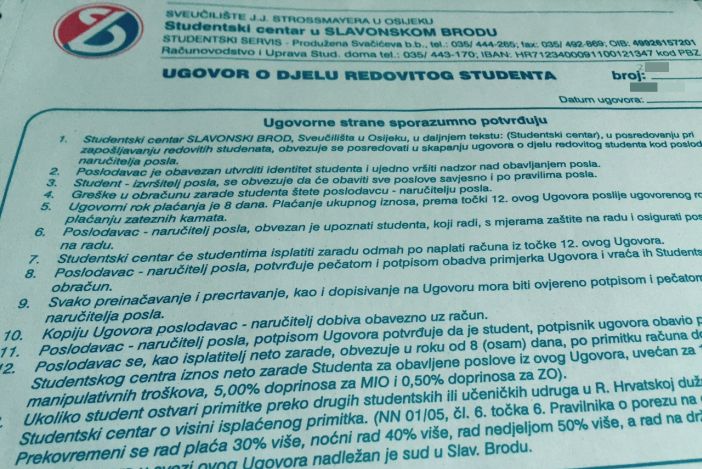 Minimalna studentska satnica 20 kn, plaća do 15. u mjesecu  