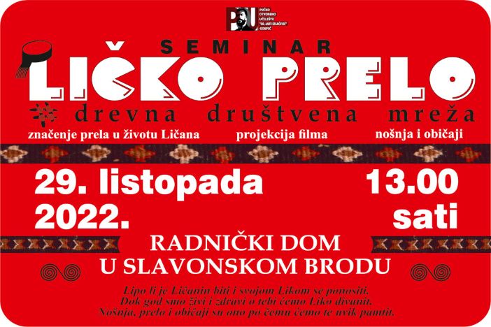 Što je prelo i koje je njegovo značenje u životu Ličana? Saznajte sutra u Radničkom domu!
