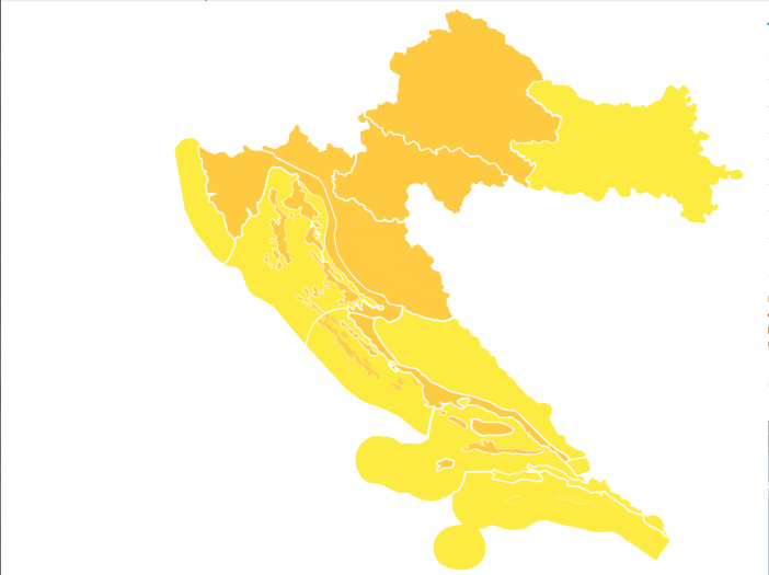 Cijela Hrvatska u narančastom i žutom
